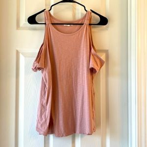 Maurice’s Cut Out Shoulder Tee - Medium- Light Pink